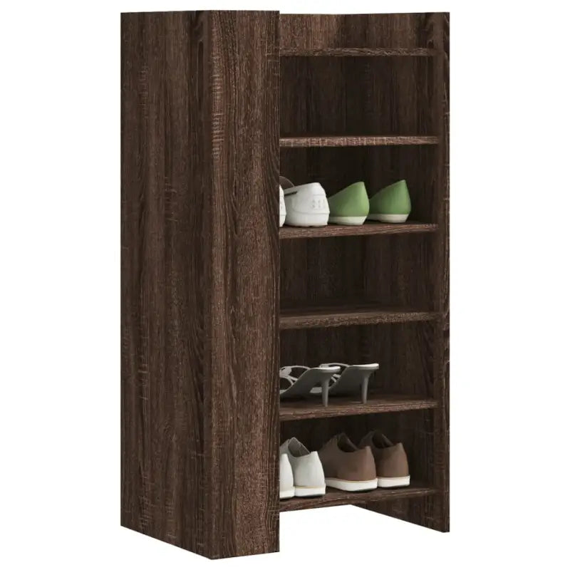 Schoenenkast 52X37,5X100 Cm Bewerkt Hout Eiken