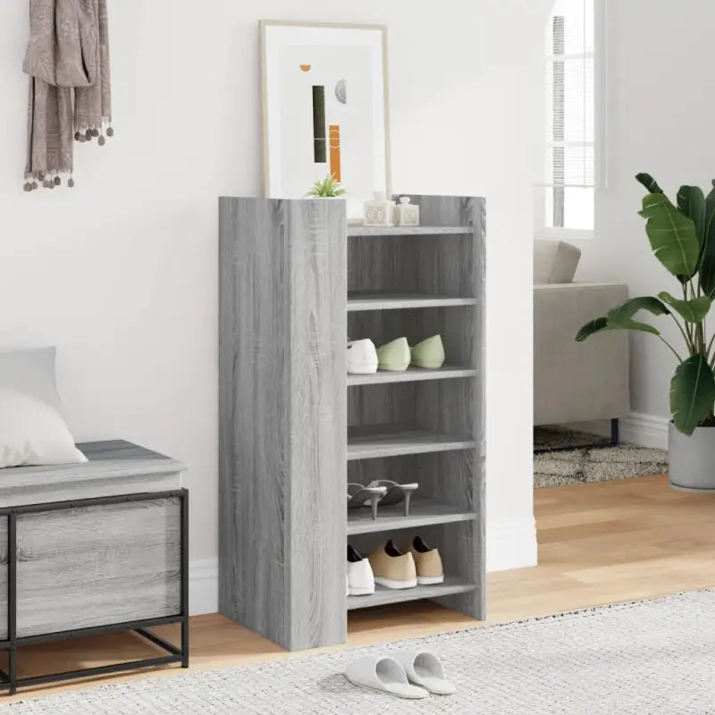 Schoenenkast 52X37,5X100 Cm Bewerkt Hout Eiken