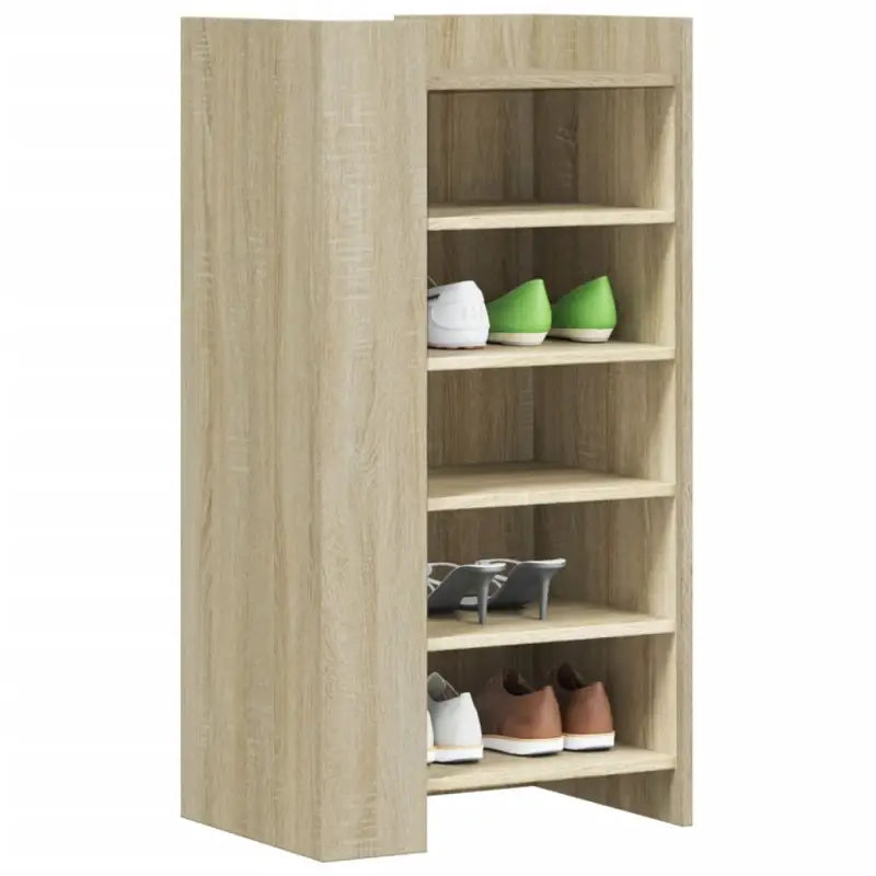 Schoenenkast 52X37,5X100 Cm Bewerkt Hout Eiken