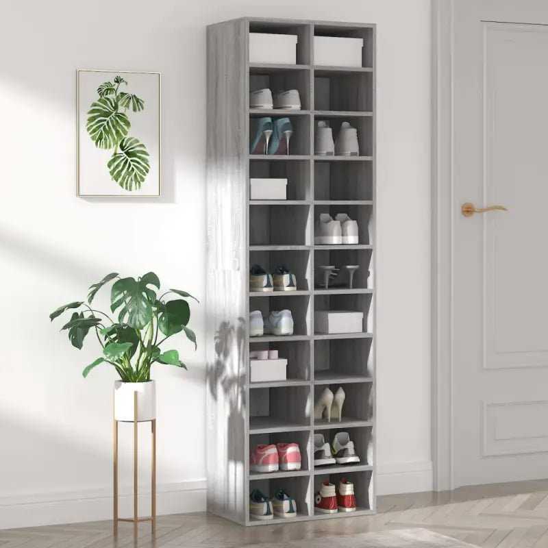 Schoenenkast 54X34X183 Cm Bewerkt Hout
