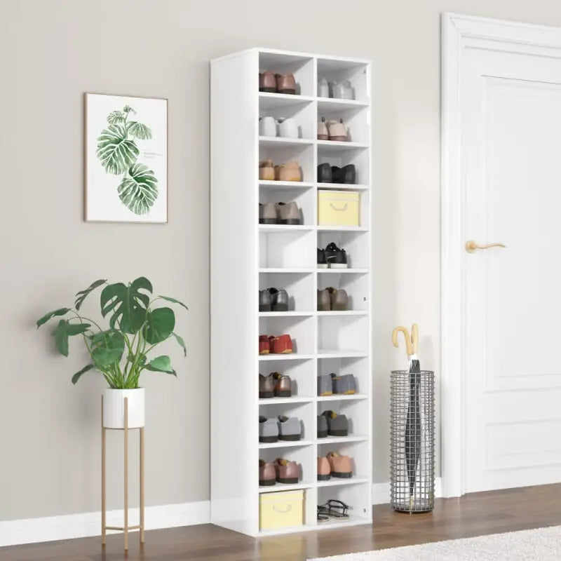 Schoenenkast 54X34X183 Cm Bewerkt Hout
