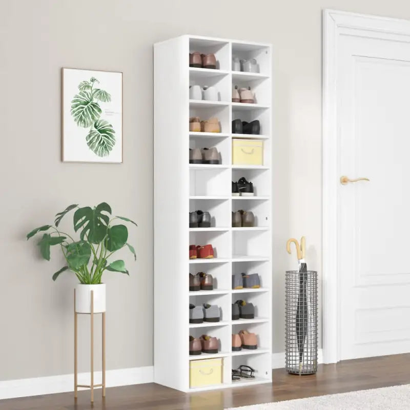 Schoenenkast 54X34X183 Cm Bewerkt Hout