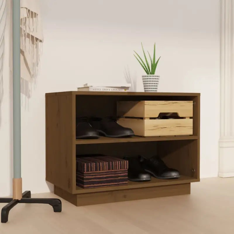 Schoenenkast 60X34X45 Cm Massief Grenenhout