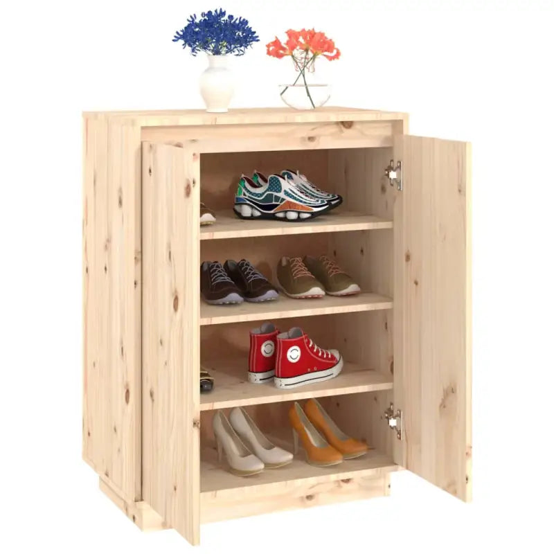 Schoenenkast 60X35X80 Cm Massief Grenenhout