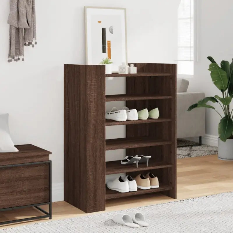 Schoenenkast 74,5X37,5X100 Cm Bewerkt Hout Eiken