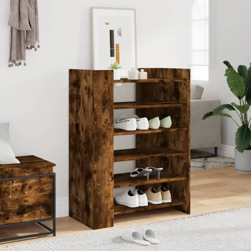 Schoenenkast 74,5X37,5X100 Cm Bewerkt Hout Eiken