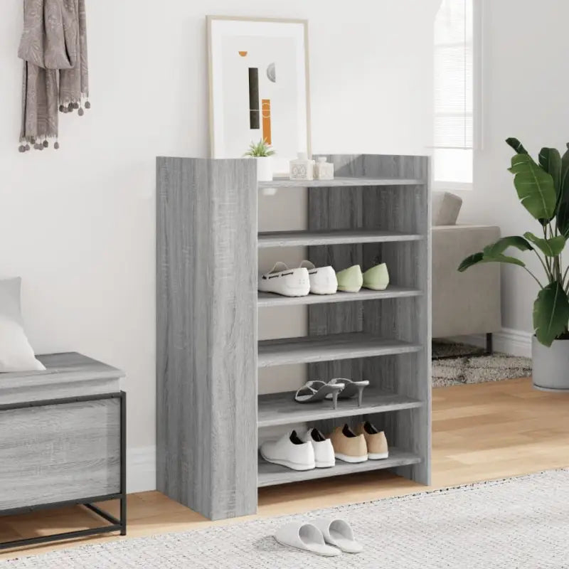 Schoenenkast 74,5X37,5X100 Cm Bewerkt Hout Eiken