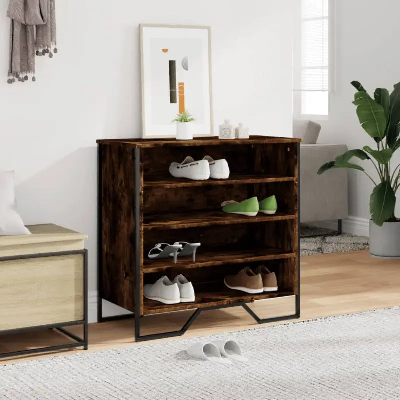Schoenenkast 80X38X78 Cm Bewerkt Hout Kleurig