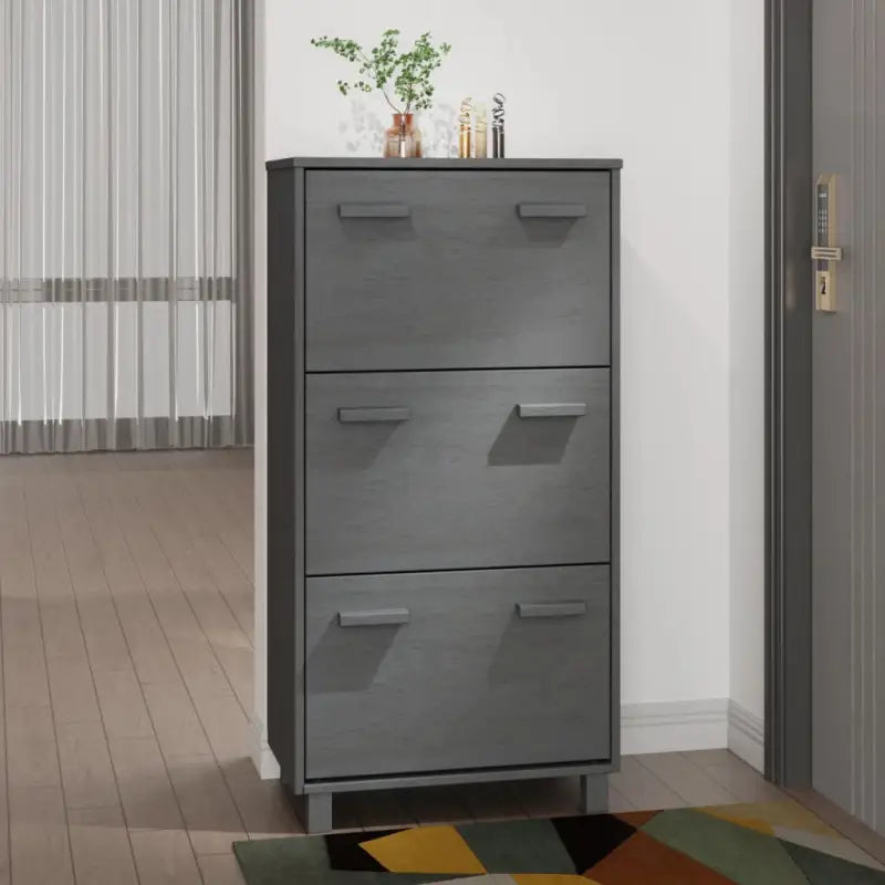 Schoenenkast Hamar 59,5X35X117 Cm Grenenhout
