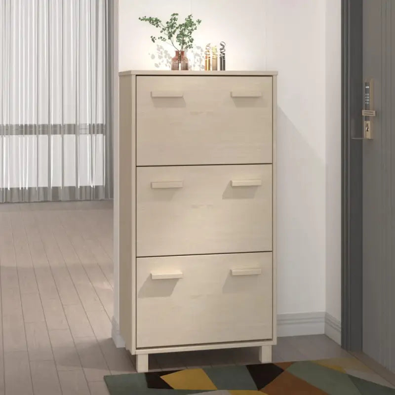 Schoenenkast Hamar 59,5X35X117 Cm Grenenhout