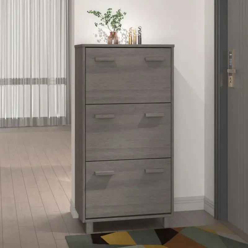 Schoenenkast Hamar 59,5X35X117 Cm Grenenhout