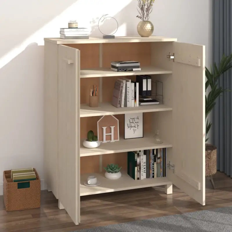 Schoenenkast Hamar 85X40X108 Cm Massief Grenenhout