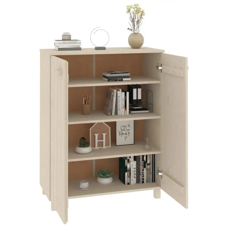 Schoenenkast Hamar 85X40X108 Cm Massief Grenenhout