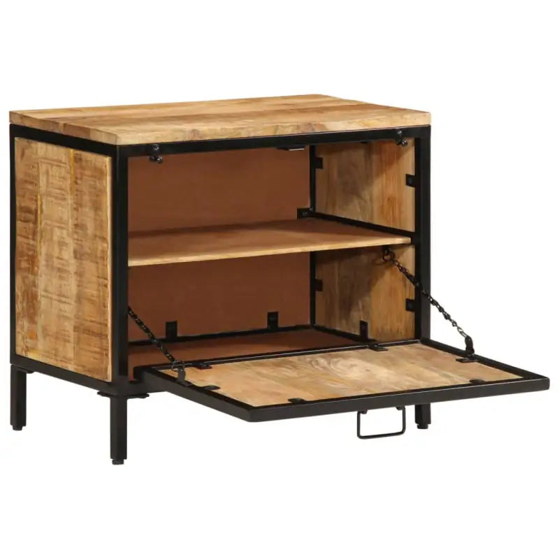 Schoenenkast 60X35X53 Cm Massief Ruw Mangohout