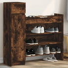 Schoenenkast met bewerkt hout voor schoenen en andere spullen - Gerookt eiken / 1 - Schoenenrekken