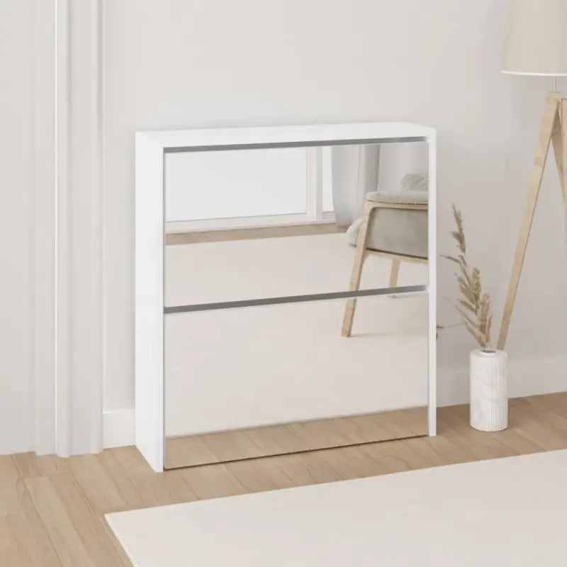 Schoenenkast Met Spiegel 3-Laags 63X17X102,5 Cm Bruineiken