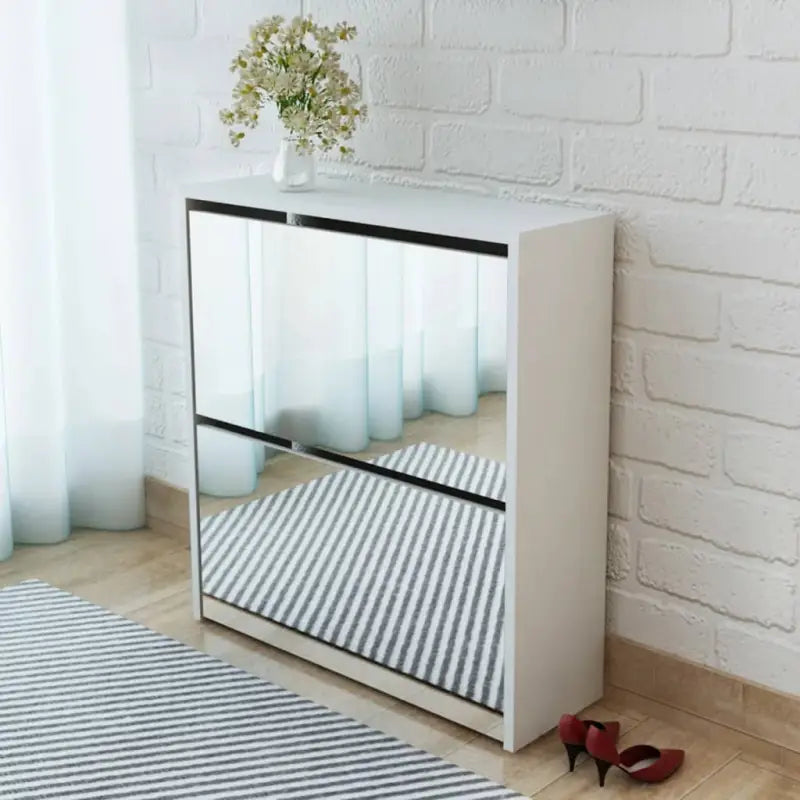 Schoenenkast Met Spiegel 3-Laags 63X17X102,5 Cm Bruineiken