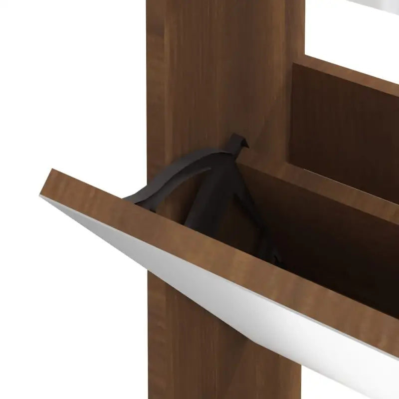 Schoenenkast Met Spiegel 3-Laags 63X17X102,5 Cm Bruineiken