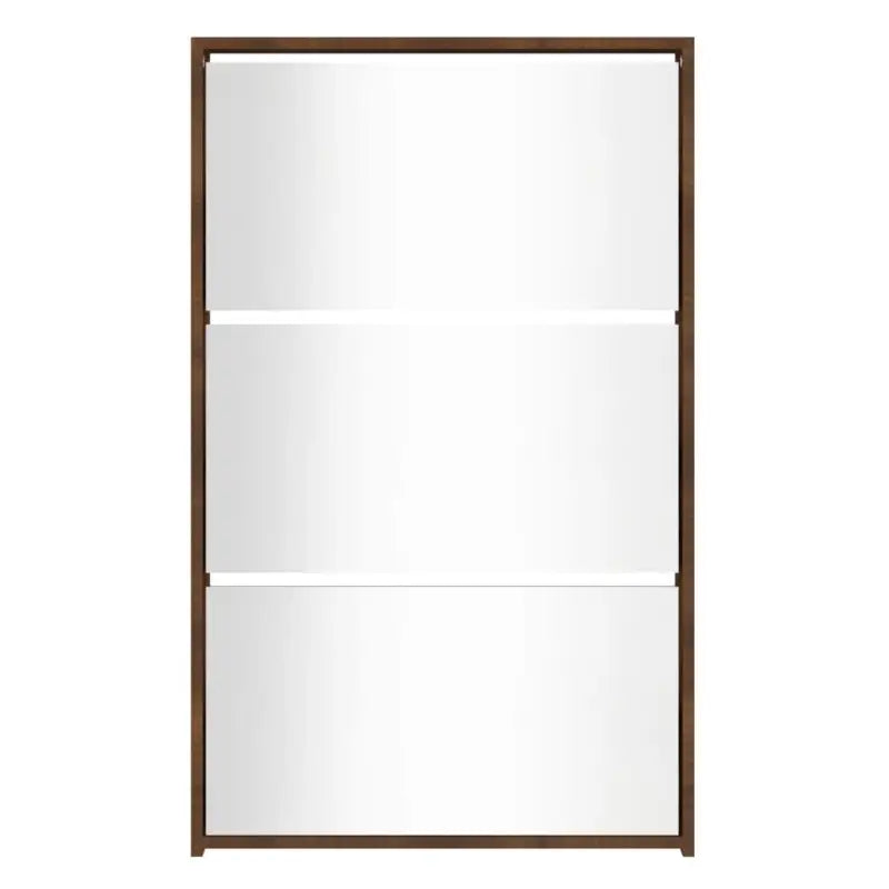 Schoenenkast Met Spiegel 3-Laags 63X17X102,5 Cm Bruineiken