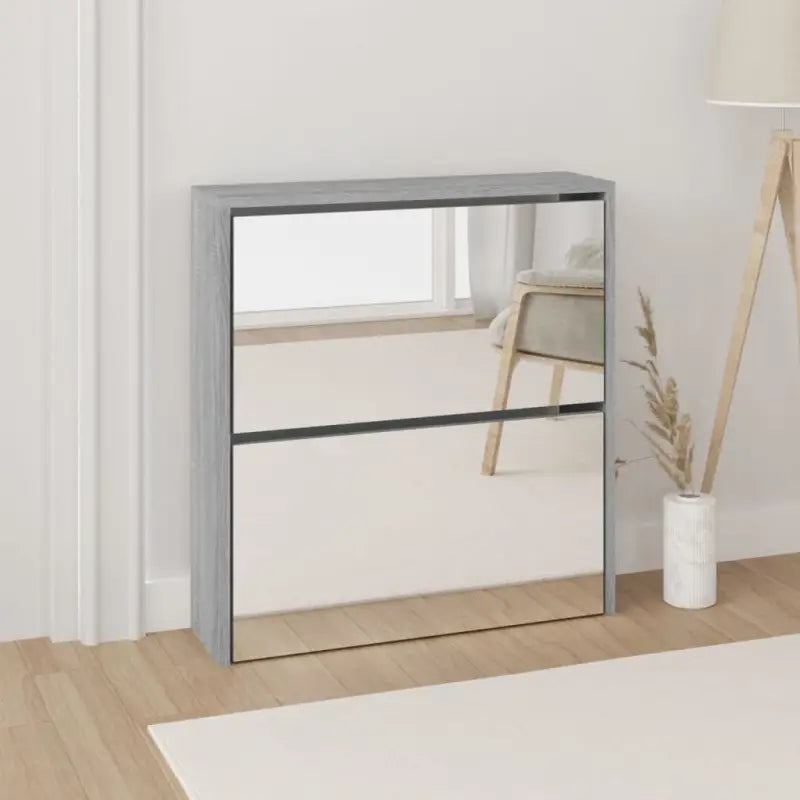Schoenenkast Met Spiegel 3-Laags 63X17X102,5 Cm Bruineiken