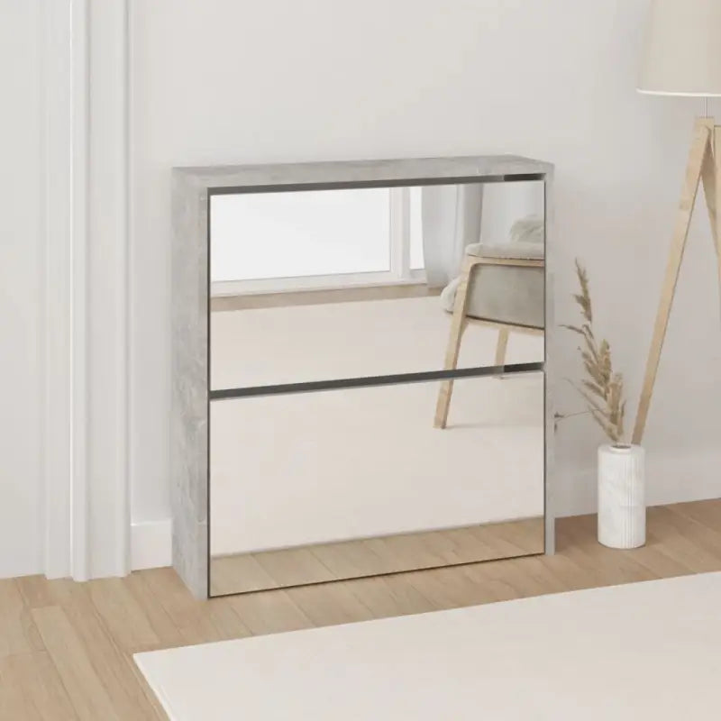 Schoenenkast Met Spiegel 3-Laags 63X17X102,5 Cm Bruineiken