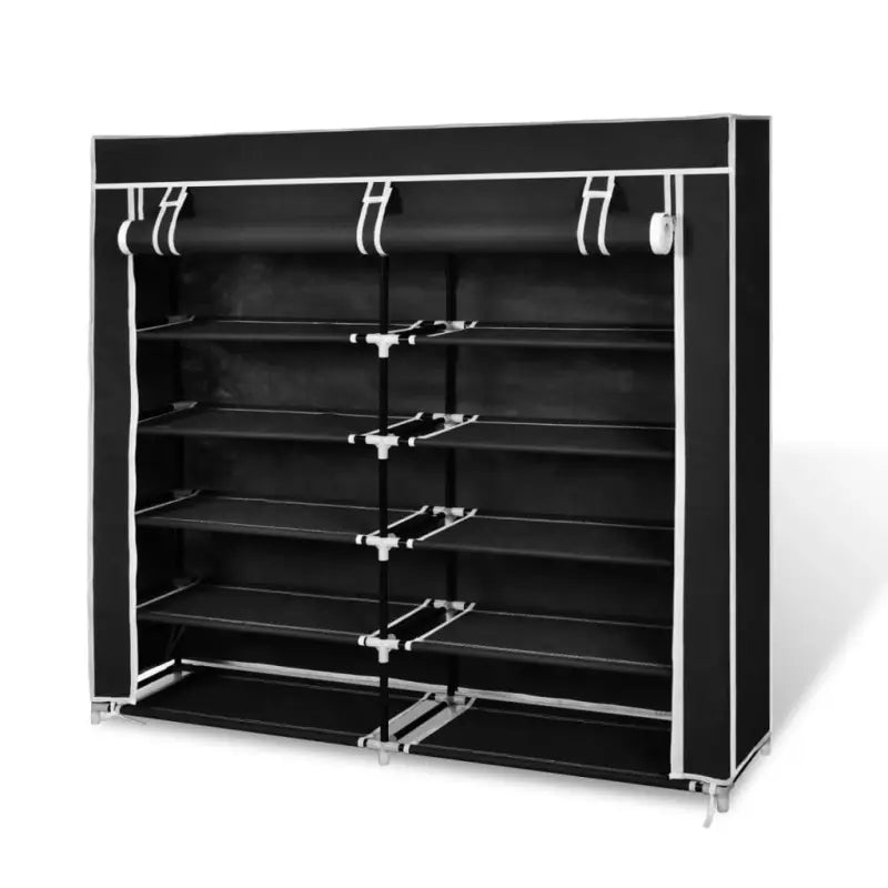 Schoenenkast met ruime opbergruimte voor je collectie - Zwart / 115 x 28 x 110 cm / 1 - Schoenenrekken