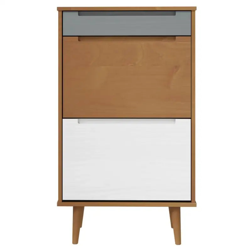 Schoenenkast Molde 59,5X35X103 Cm Massief Grenenhout