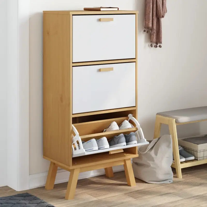 Schoenenkast Olden 55X35X120 Cm Grenenhout