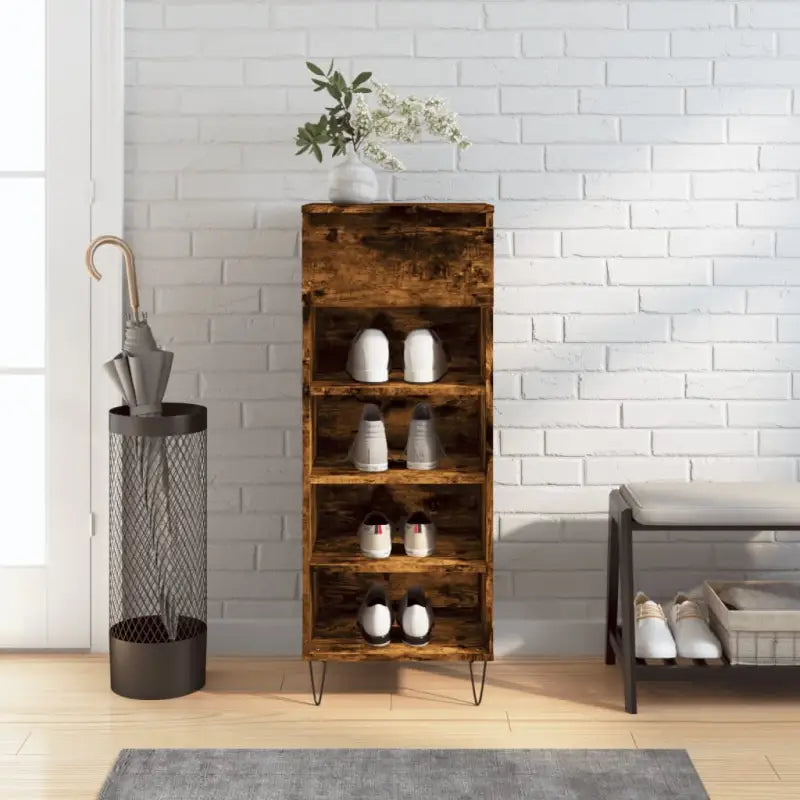 Schoenenkast 40X36X105 Cm Bewerkt Hout
