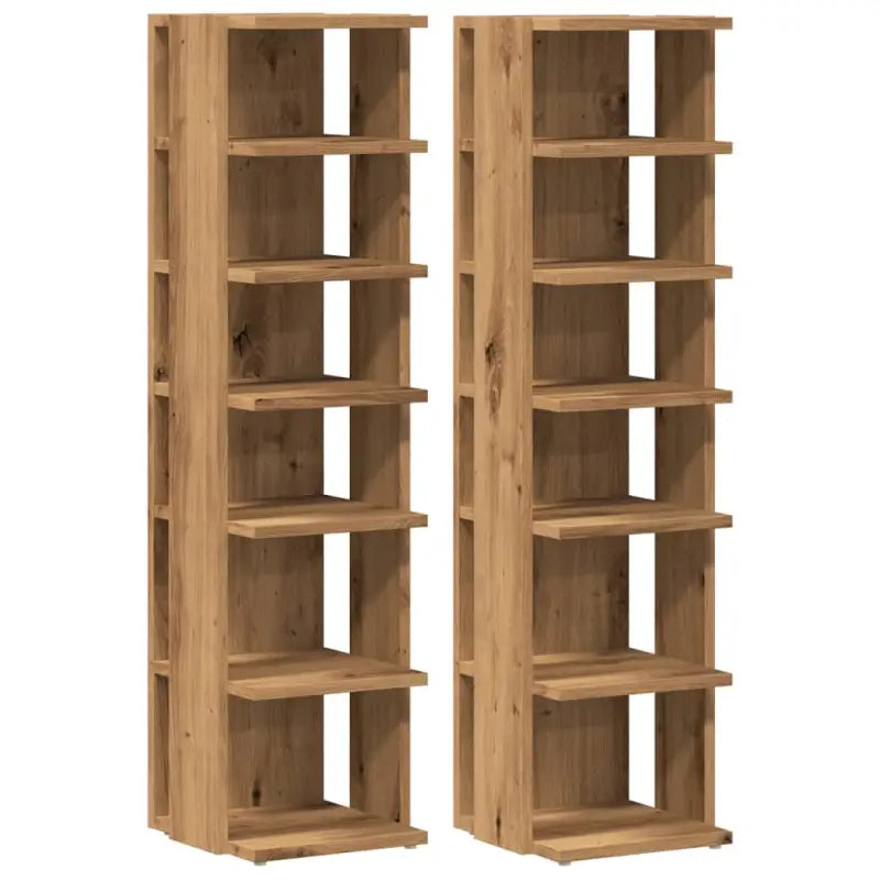 Schoenenkasten 28X27X102 Cm Bewerkt Hout Artisanaal Eiken