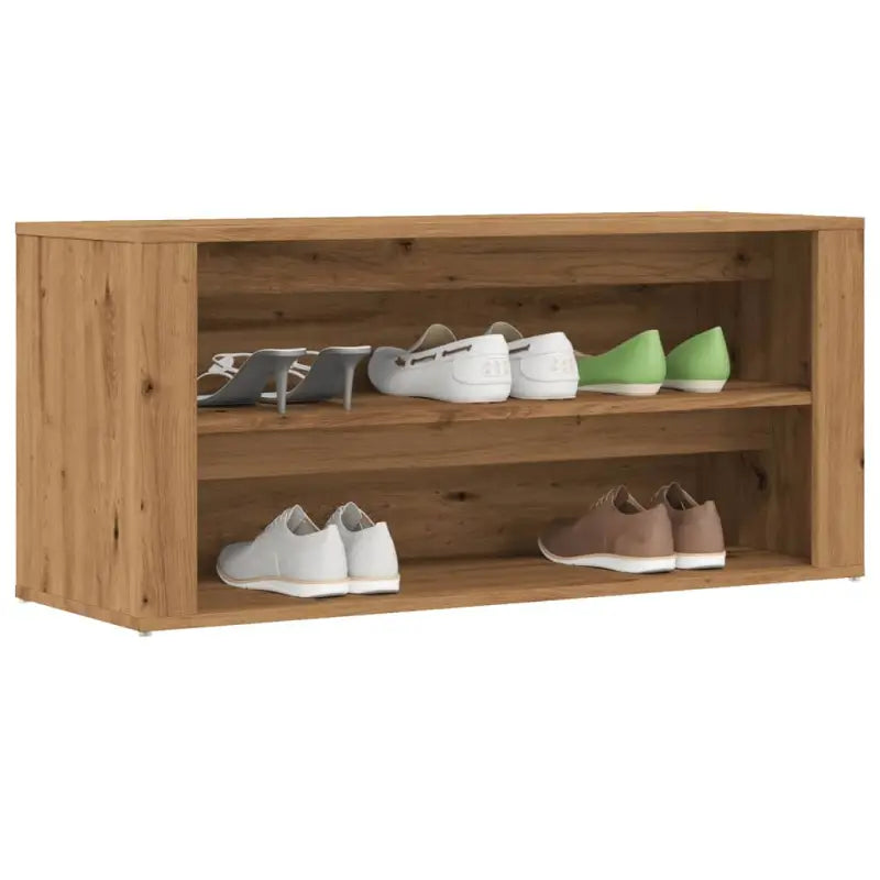 Schoenenrek 100X35X45 Cm Bewerkt Hout Kleurig