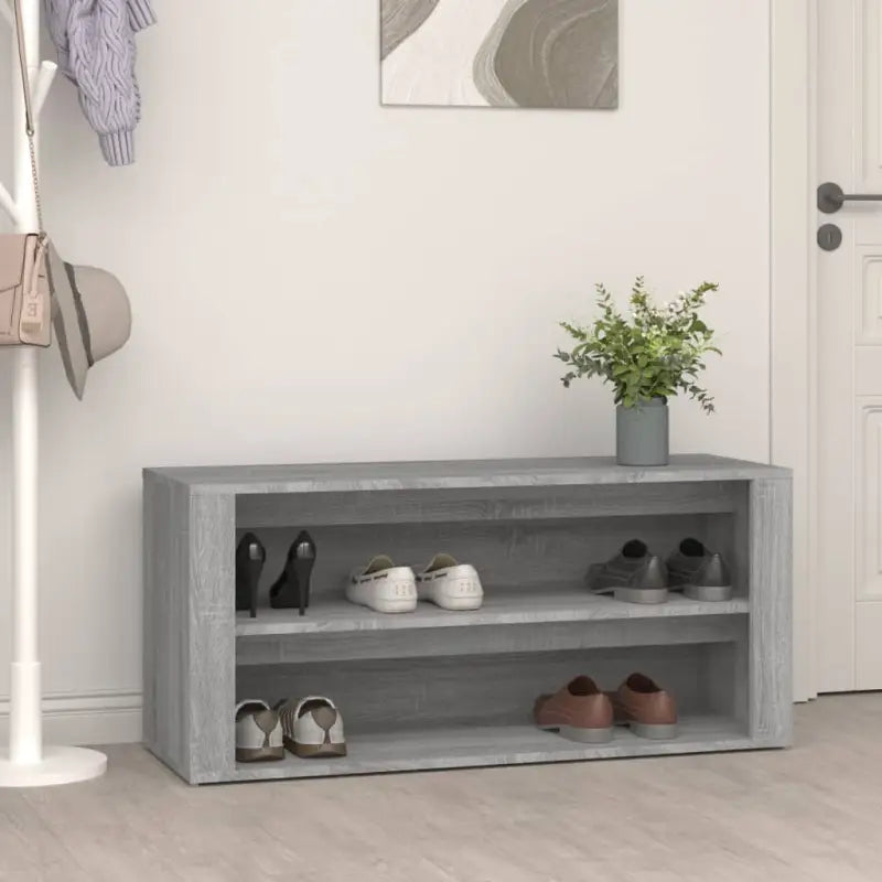 Schoenenrek 100X35X45 Cm Bewerkt Hout Kleurig
