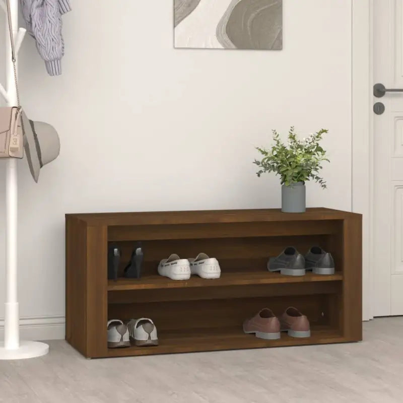 Schoenenrek 100X35X45 Cm Bewerkt Hout Kleurig