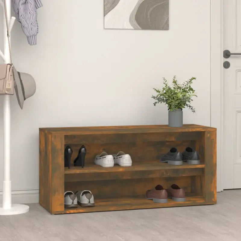 Schoenenrek 100X35X45 Cm Bewerkt Hout Kleurig
