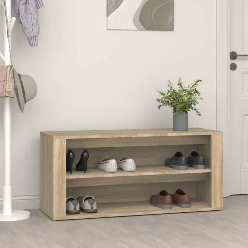 Schoenenrek 100X35X45 Cm Bewerkt Hout Kleurig
