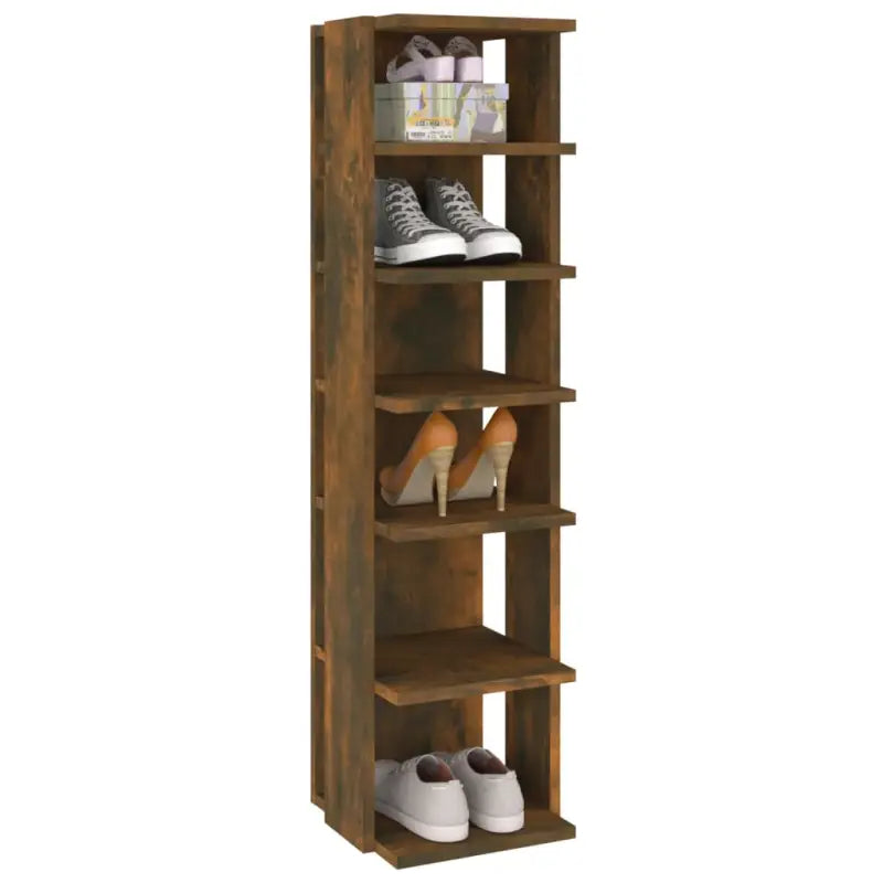 Schoenenrek 27,5X27X102 Cm Bewerkt Hout Kleurig