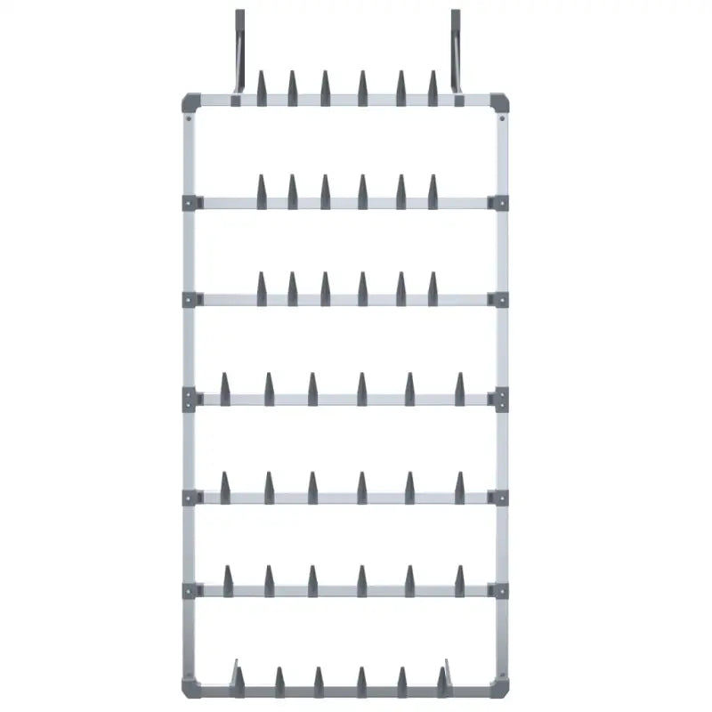 Schoenenrek Hangend 66X13X139 Cm Zilverkleurig Rood