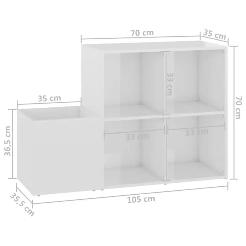 Schoenenrek in hoogglans wit van bewerkt hout voor een nette ingang - Schoenenrekken