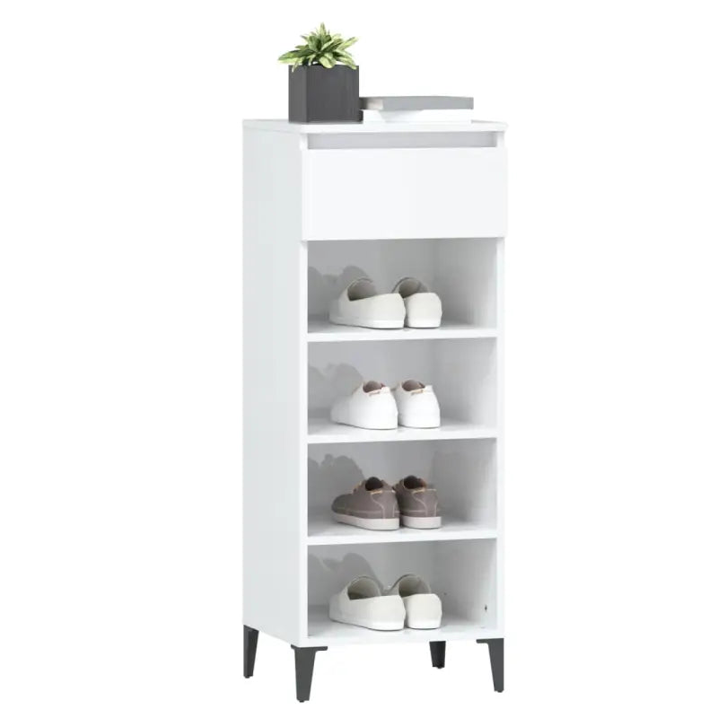 Schoenenrek in hoogglans wit van bewerkt hout voor schoenen geordend - Hoogglans wit / 1 - Schoenenrekken