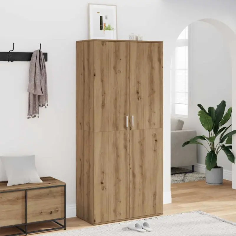 Schoenenrek met duurzaam bewerkt hout voor een opgeruimde entree - artisanaal eikenkleurig / 1 - Schoenenrekken