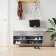 Schoenenrek met ijzeren poten en bewerkt hout voor organisatie - Betongrijs / 1 - Schoenenrekken