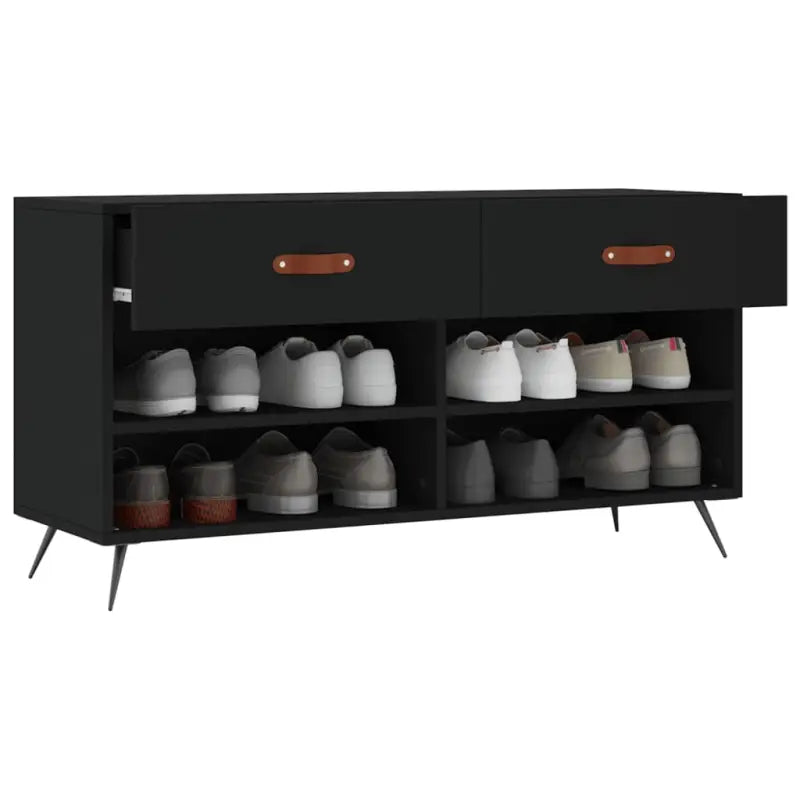 Schoenenrek met ijzeren poten en bewerkt hout voor organisatie - Schoenenrekken