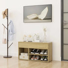 Schoenenrek met trendy ontwerp en gladde bovenkant van bewerkt hout - Sonoma eiken / 80 x 30 x 45 cm / 1