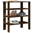 Schoenenrek van bewerkt hout in grijs sonoma voor een opgeruimde ruimte - Gerookt eiken / 1 / 70 cm - Schoenenrekken