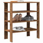 Schoenenrek van bewerkt hout in grijs sonoma voor een opgeruimde ruimte - Oud hout / 1 / 70 cm - Schoenenrekken