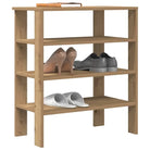 Schoenenrek van bewerkt hout in grijs sonoma voor een opgeruimde ruimte - artisanaal eikenkleurig / 1 / 70 cm
