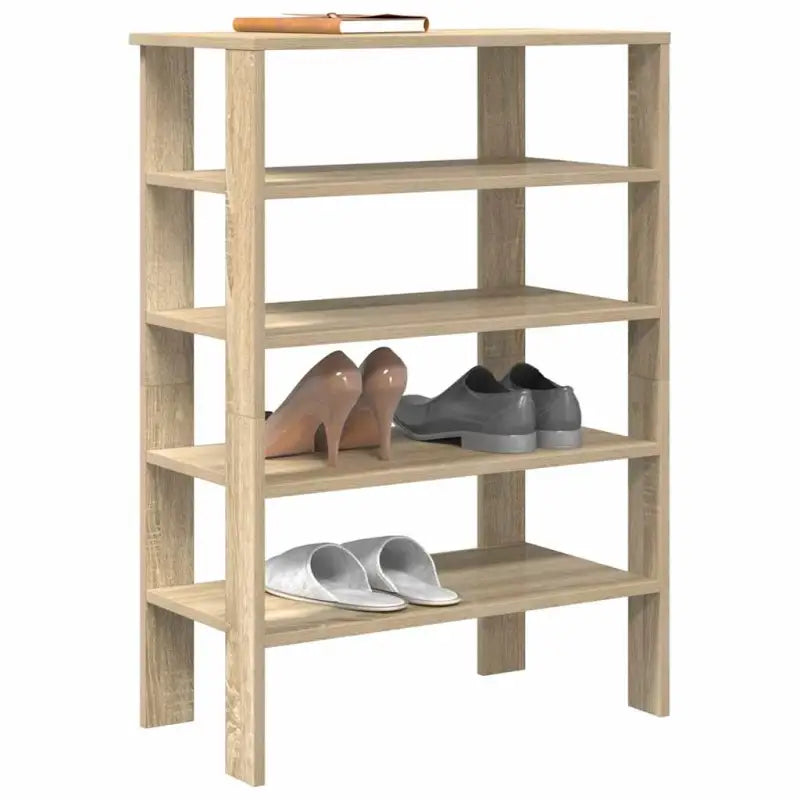 Schoenenrek van bewerkt hout in grijs sonoma voor een opgeruimde ruimte - Sonoma eiken / 1 / 87.5 cm - Schoenenrekken