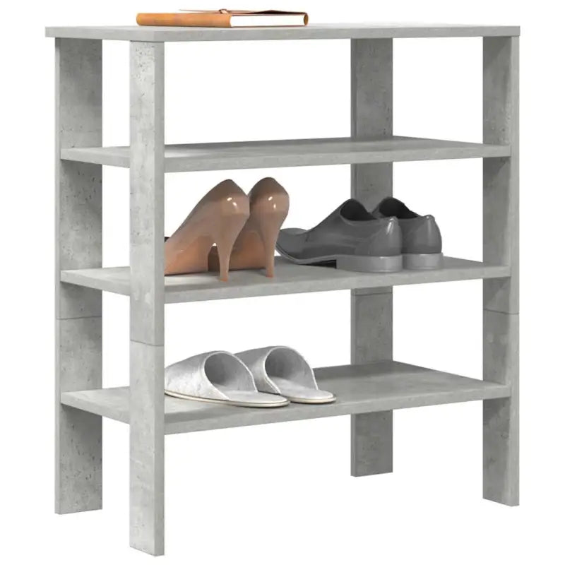 Schoenenrek van bewerkt hout in grijs sonoma voor een opgeruimde ruimte - Betongrijs / 1 / 70 cm - Schoenenrekken