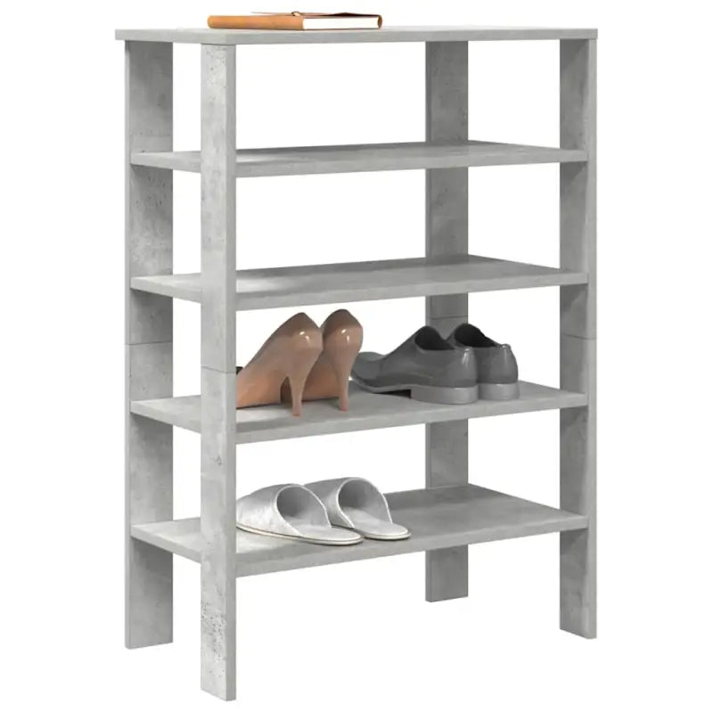 Schoenenrek van bewerkt hout in grijs sonoma voor een opgeruimde ruimte - Betongrijs / 1 / 87.5 cm - Schoenenrekken
