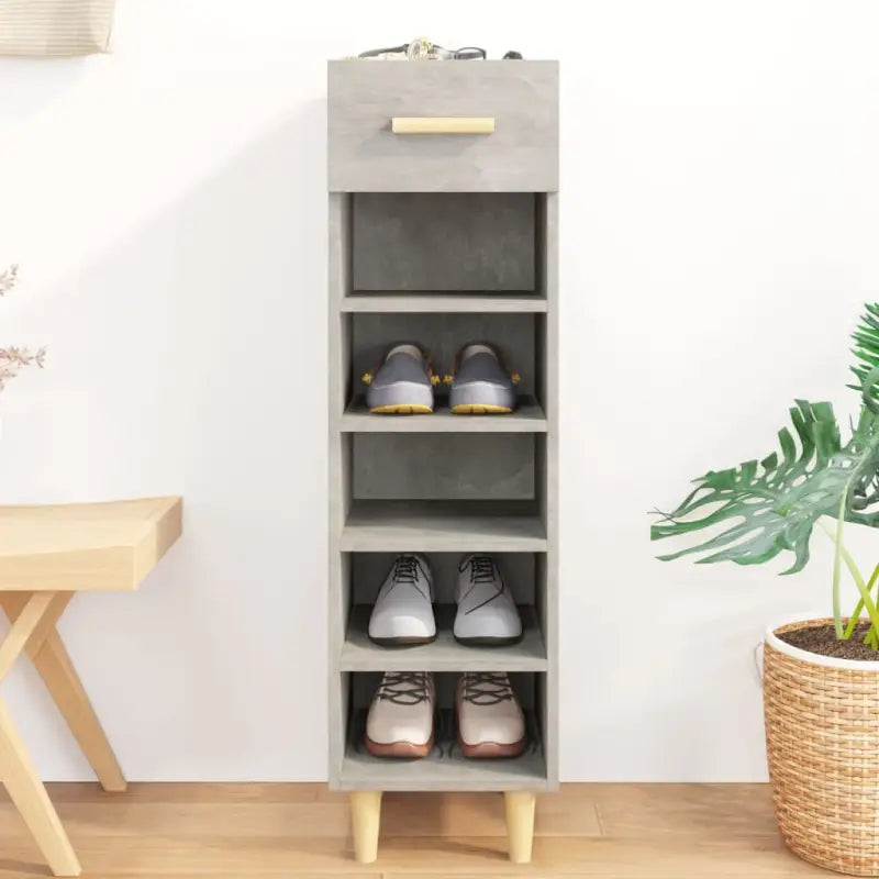 Schoenenrek van bewerkt hout met ventilatie en stabiliteit - Betongrijs / 1 - Schoenenrekken